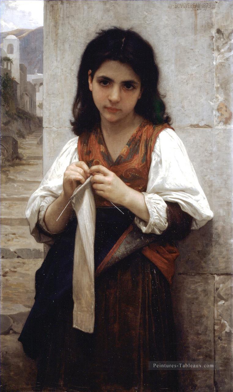 Tricoteuse 1879 réalisme William Adolphe Bouguereau Peintures à l'huile